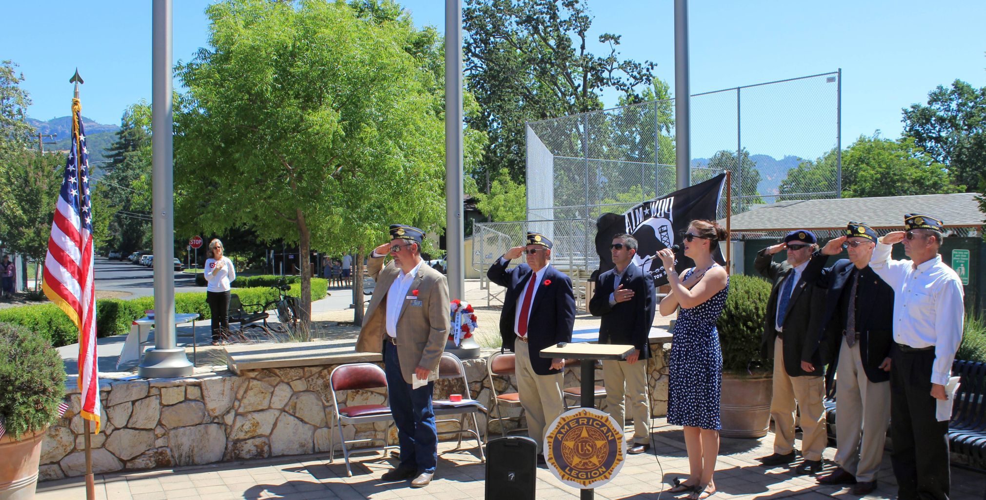 National Anthem at Memorial Day observance in Logvy Park in Calistoga